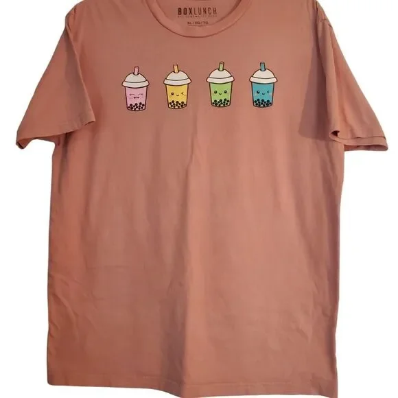 BoxLunch Womens short sleeve graphic Boba Tea pink tshirt, size XL, Kawaii Teas - Picture 3 of 10
